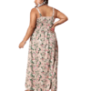 Women Plus Size Pink & Green Floral Printed V-Neck Front Button-Up Flared Maxi Dress (XL) - Image 4