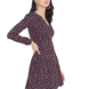 Plus-Size Navy Blue & Red Floral Print V-Neck Wrap Mini Dress for Women (3XL) - Image 2