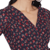 Plus-Size Navy Blue & Red Floral Print V-Neck Wrap Mini Dress for Women (3XL) - Image 4