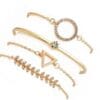 Radiant Harmony: Pack of 4 Gold-Plated Adjustable Bracelets with American Diamonds - Image 2