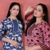 ✨ Timeless Elegance: Women Floral Round Neck Kurta Palazzo Set - Pack of 2 ✨ - Image 2