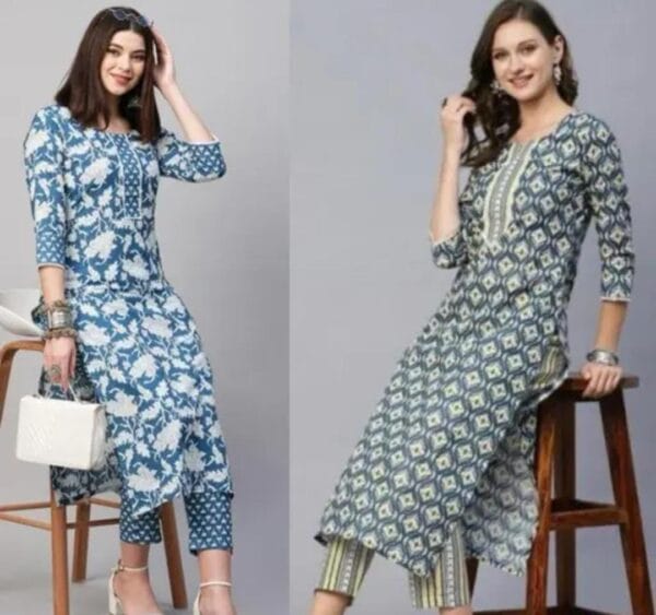 ✨ Unfading Beauty: Women Floral Round Neck Kurta Palazzo Set – Pack of 2 ✨