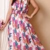 Elegance Stylish Sleeveless White Floral Maxi Dress - Image 3