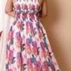 Elegance Stylish Sleeveless White Floral Maxi Dress - Image 2