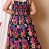 Elegance Sleeveless Black Floral Printed Maxi Dress - Image 4