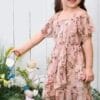 Dreamy Peach Chiffon Party Dress for Girls - Image 2