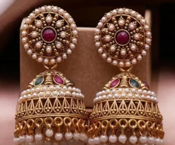 Oxidized Rajwadi Jhumka Earrings for Ethnic Elegance