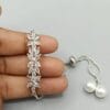 Silver Plated American Diamond and Pearl Bracelet - Image 2