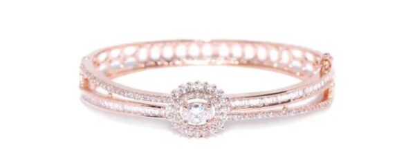 Rose Gold-Plated American Diamond Studded Bracelet - Image 3