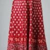 Radiant Elegance: Women's Long Printed Red Cotton Skirt - Image 2