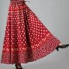 Radiant Elegance: Women's Long Printed Red Cotton Skirt - Image 3