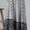 Women's Long Printed Black and White Cotton Skirt - Image 4