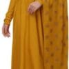 Elegant Yellow Anarkali Kurta with Printed Dupatta - Perfect for Festive and Casual Wear - Image 3