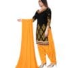 black and yellow dress material unstitched suit