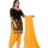 black and yellow dress material unstitched suit