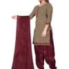 beige and maroon dress material unstitched suit