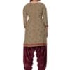 beige and maroon dress material unstitched suit