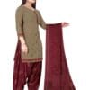 beige and maroon dress material unstitched suit