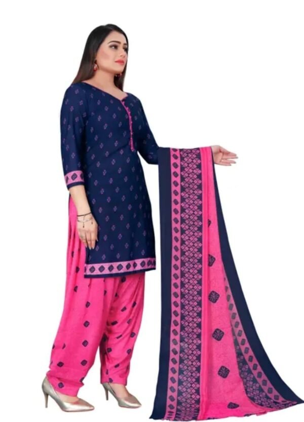 dark blue and pink dress material unstitched suit
