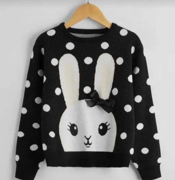 Girls Printed Cotton Sweatshirt with Long Sleeves