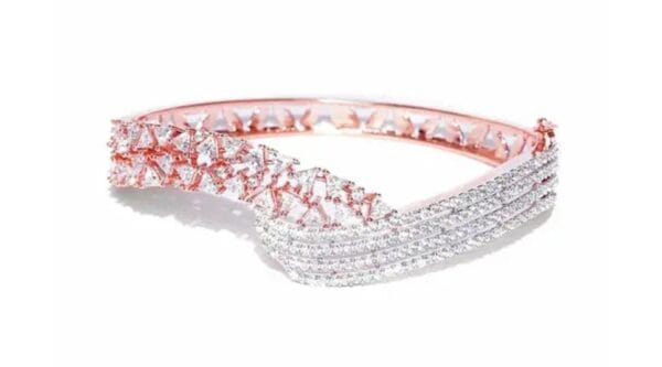 Rose Gold Plated American Diamond Studded Bracelet - Image 2