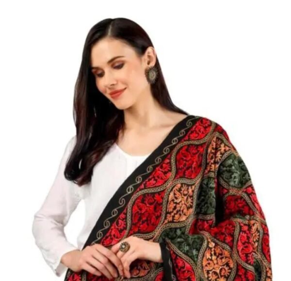 Designer Black Printed Shawl wear style look