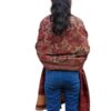 Maroon Stylish Woven Design Reversible Multicolor Women's Shawl - Image 4