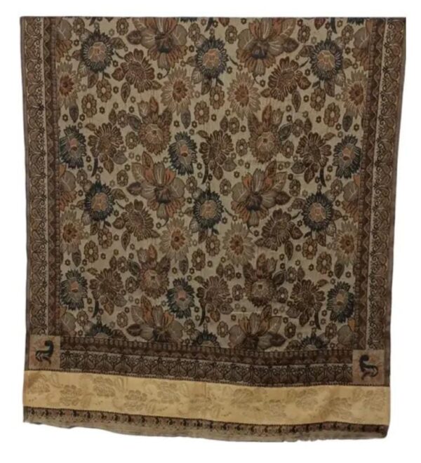 Beige Stylish Woven Design Reversible Multicolor Women's Shawl - Image 3