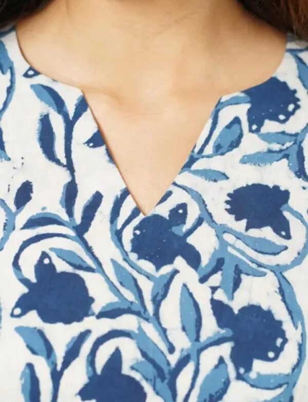 White Rayon Short Kurti NOTCH NECK