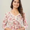 White Rayon Short Kurti ALIA CUT