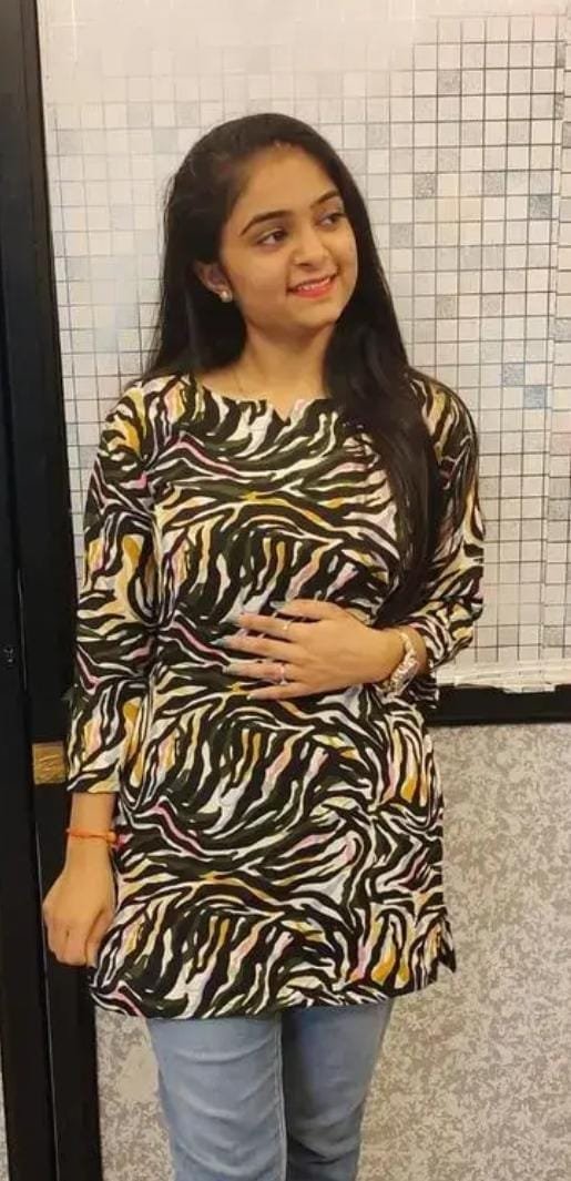 Yellow Rayon Short Kurti side