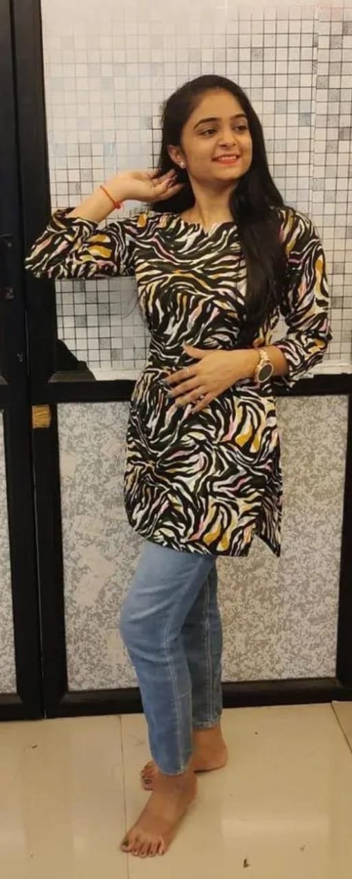 Yellow Rayon Short Kurti full