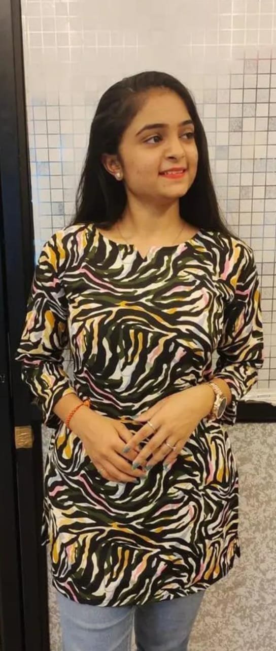 Yellow Rayon Short Kurti