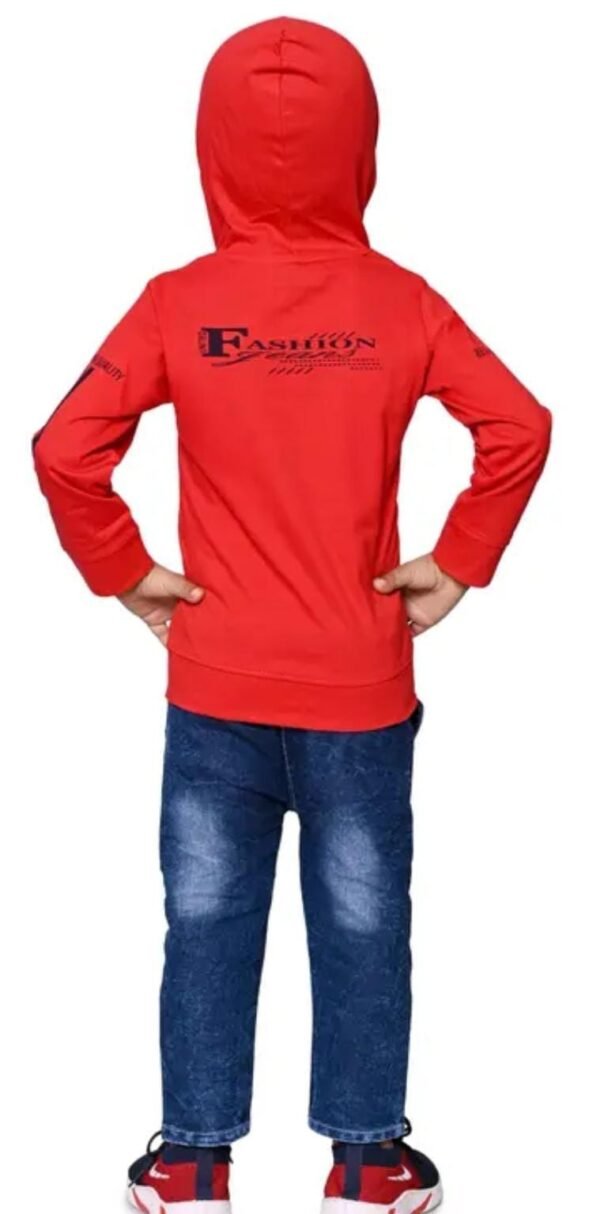 Top & Denim Jeans back red color