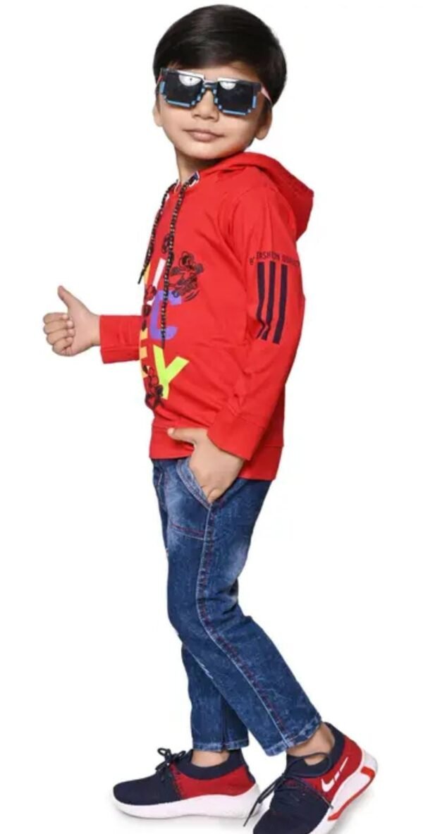Top & Denim Jeans SIDE red color