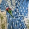 Blue Chikankari Work Kurta and Palazzo Set - Image 3
