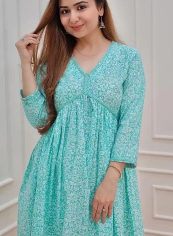 Stylish Blue Rayon Alia Cut Short Kurti for Daily Wear