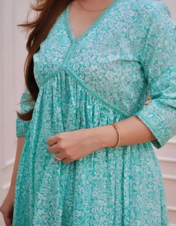 Stylish Blue Rayon Alia Cut Short Kurti for Daily Wear - Image 2