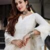 Elegant White Chikankari Anarkali Long Kurti with Dupatta Set - Image 3