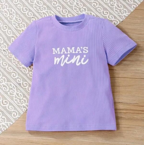 Adorable Girls' Purple Top and Bottom Set for Casual Wear - Image 2
