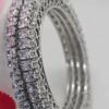 Close-up of the Silver-Plated Bangles Set with cubic zirconia, photographed from the right angle to showcase its detailed craftsmanship and sparkle.