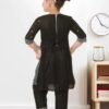 Back view of black cotton blend kurta pant set, featuring high-quality fabric and refined fit.